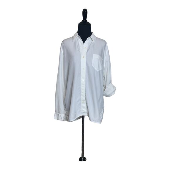 Liz Claiborne white buttoned long sleeves blouse size MP - Picture 7 of 8